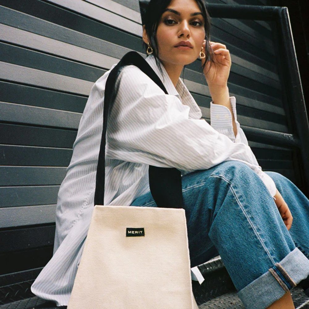 Merit Beauty Exclusive Canvas Tote Bag